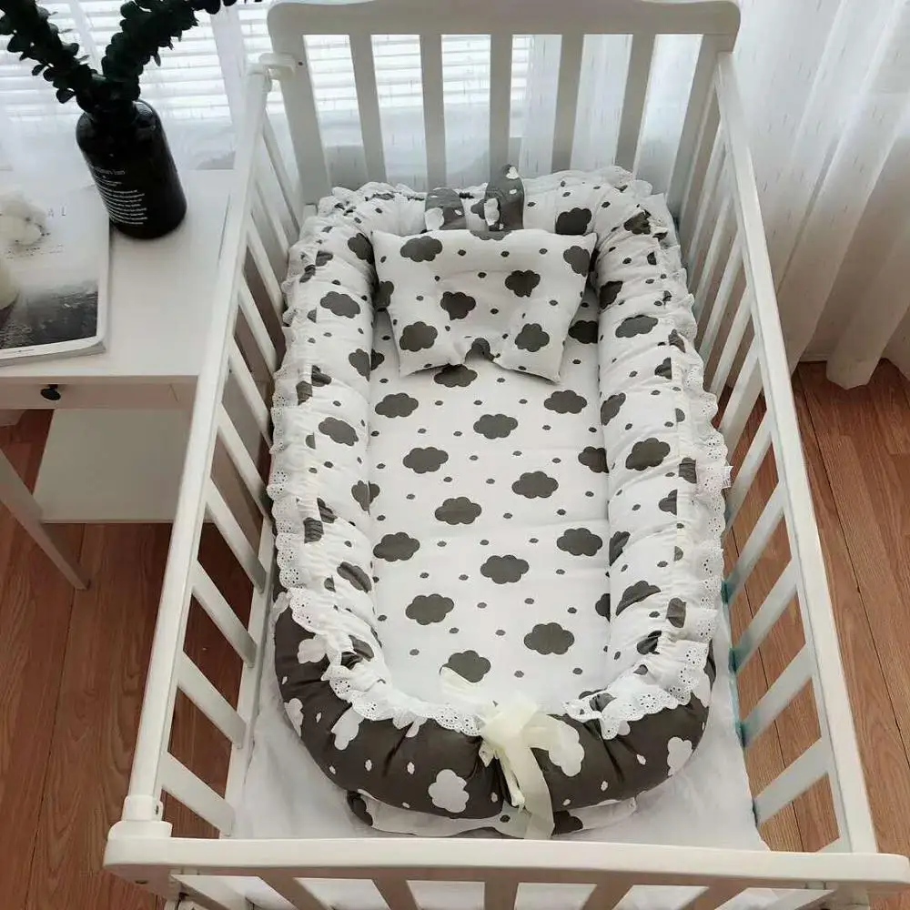 Детская кроватка для младенца 0-24 месяцев, кровать-гнездо для путешествий, портативная переносная съемная и моющаяся дорожная кровать для детей, младенцев - Цвет: A