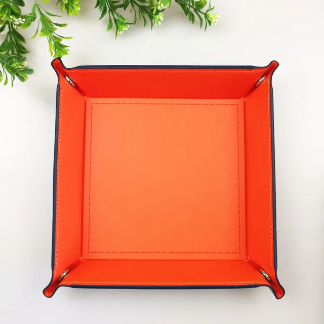 Orange Игральные кости DnD лоток dados de rol для хранения 17 цветов pu кожаная складная коробка для RPG DnD игры кости футляр для хранения дропшиппинг - Color: Orange
