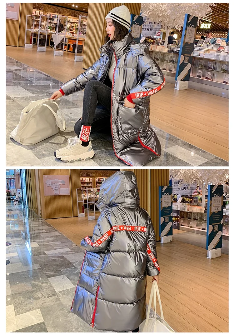 Parker пуховики женские Новые корейские толстые теплые длинные свободные хлопковые зимние студенческие куртки для женщин