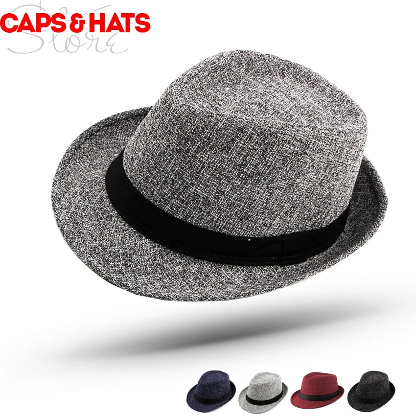 Autumn Winter Leopard Fedora Hat Men Women Imitation Woolen Top Felt Jazz Hats Godfather Sombrero Caps Gentleman Hat Sombrer