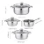 Velaze Cookware Set Stainless Steel 7-Piece Kitchen Cooking Pot&Pan Sets,Induction Saucepan,Casserole with Tempered Glass lid 5