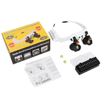 

Glasses Magnifier Cold Warm Light Source Magnifying Glass with 12 Lens 3X-10X