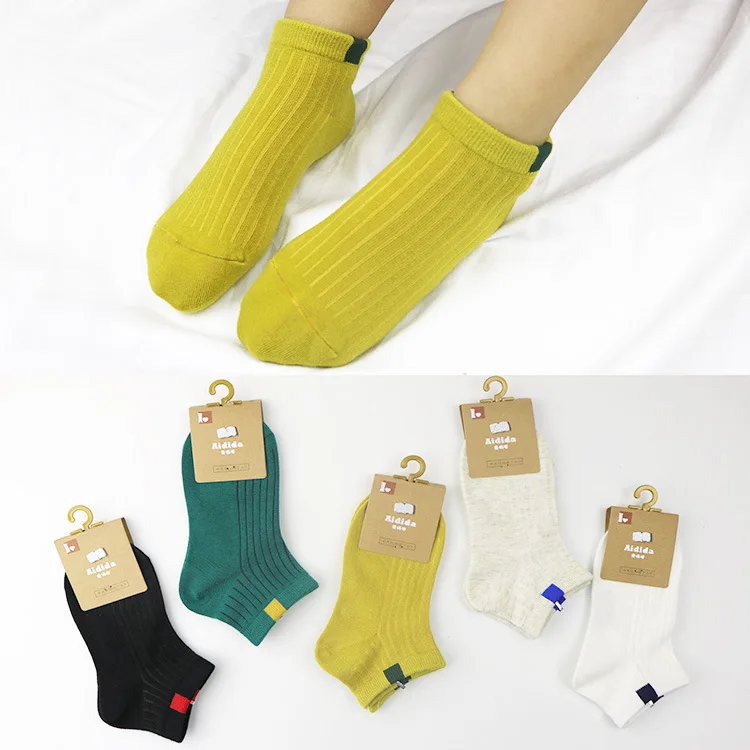 Cloth Label Children Short Socks Combed Cotton CHILDREN'S Socks Spring And Summer New Style Children's Socks Korean-style CHILDR
