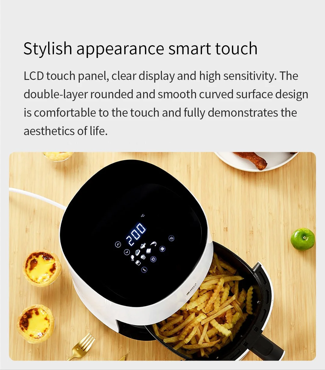 Xiaomi Silencare Smart Cloud Oil Free Air Fryer K505W App Control 2.5L description image 4