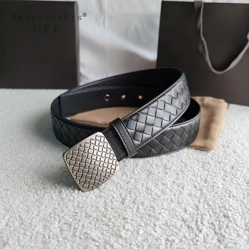 

Hmn Partn Ers 4 Color Luxury Men Cowskin Belt Fashion Trend Wild Male Cow Genuine Leather Belts Business Strap Belt Width 3.5cm
