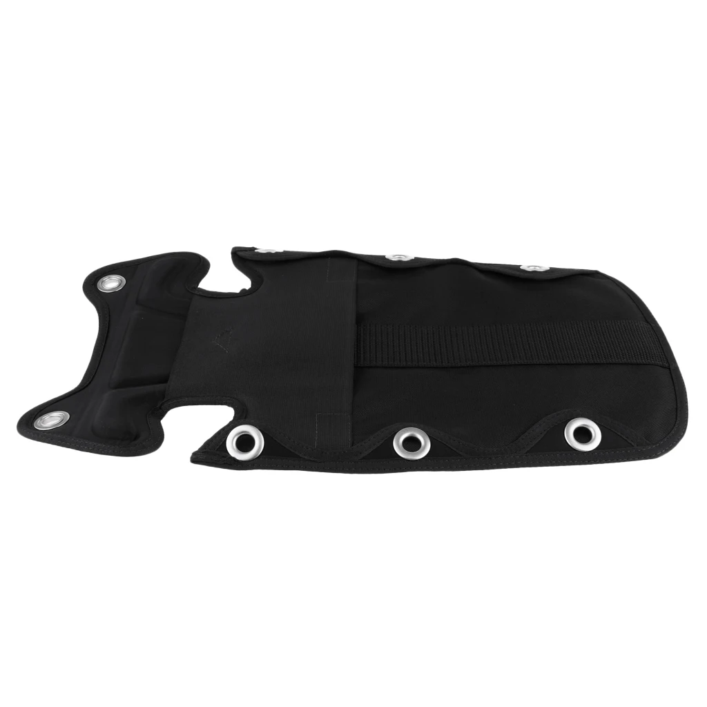 Scuba Tech Diving Nylon Backplate With Pad And 8 Bookscrews Combo, Black