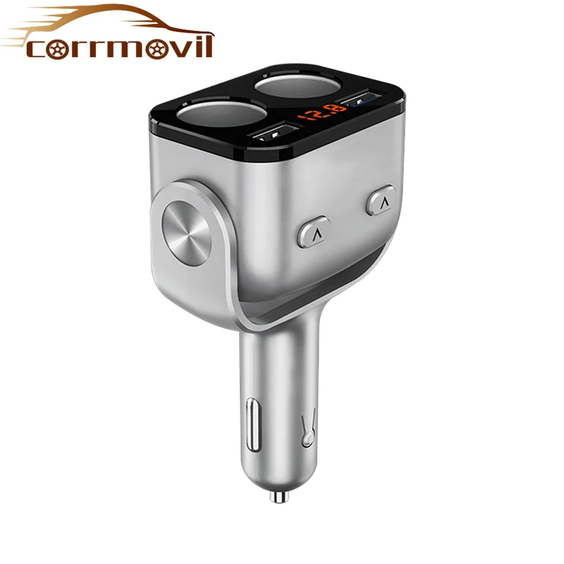 

Dual Usb Car Charger in a Car LED Light And Voltage Display 2.4A Fuse 12 24V 90W Adapter Auto Charger Cigarette Lighter Rotated