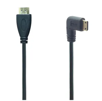 

Mini HDMI to HDMI Cable 1080p 3D Adapter Gold Plated Plug HDMI C Right Angled for camera monitor projector notebook TV 0.5M