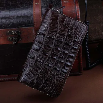 

ourui new selling true crocodile leather men long The wallet Genuine leather Double zipper Men's handbags men clutch bag