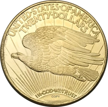 

United States of America 20 Dollars "Saint-Gaudens - Double Eagle" Arabic numerals no motto 1907 Brass Metal Copy Coins