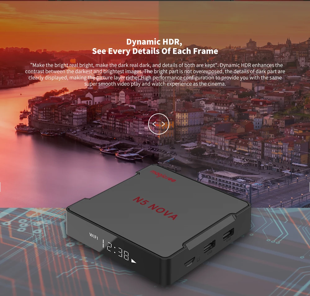 Magicsee N5 NOVA Android 9.0 TV Box Rockchip3318 4GB RAM+64GB ROM 2.4GHz+5GHz WiFi Bluetooth 4.0 Support 4K 2.4G Voice Remote