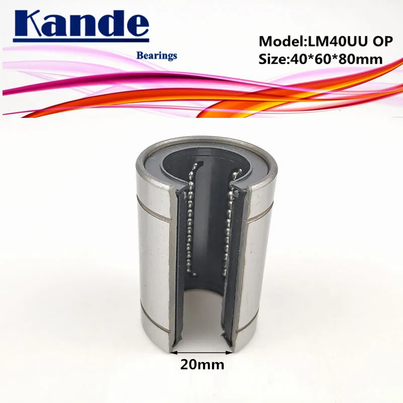 Kande подшипники 1 шт. LM40OP LM40UUOP LM40UU OP линейные подшипники открытого Тип ЧПУ Линейный LM40OP 40*60*80 мм