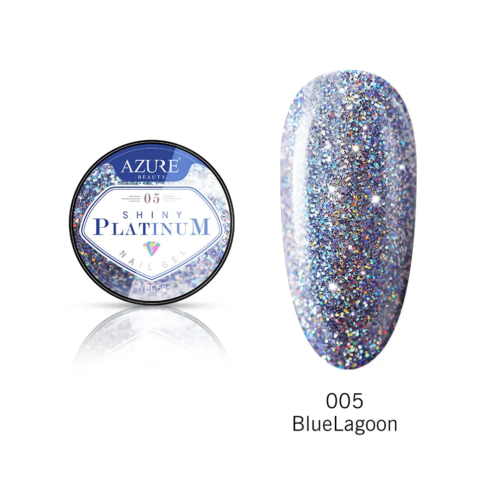Лазурная Красота Синий блестящий УФ-гель для ногтей Блестящие Блестки УФ лак для ногтей Алмазный гель для ногтей с блестками лак - Цвет: 13