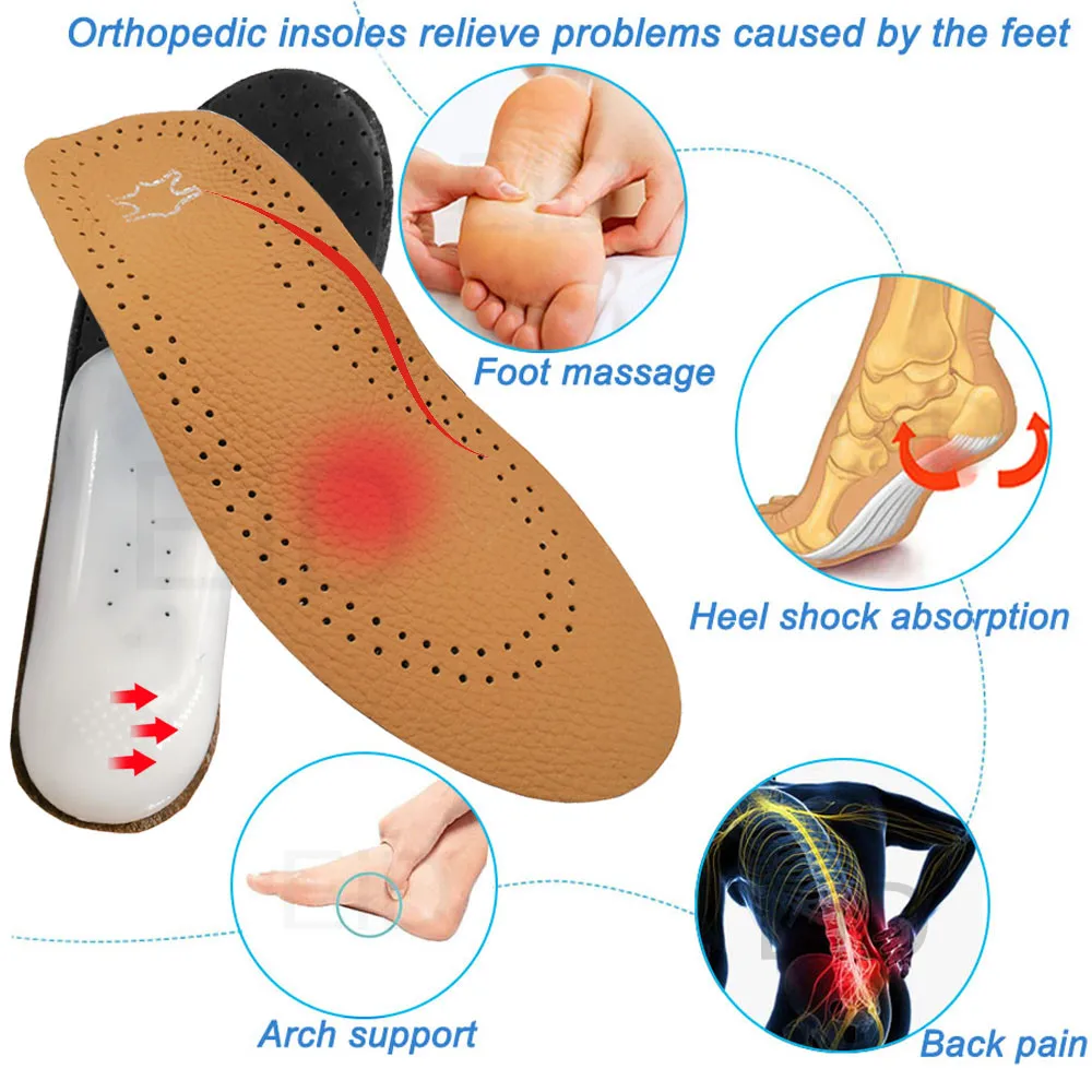 EiD кожаные детские ортопедические стельки для детской обуви плоская поддержка свода стопы ортопедические подушки коррекция уход за здоровьем ног стелька