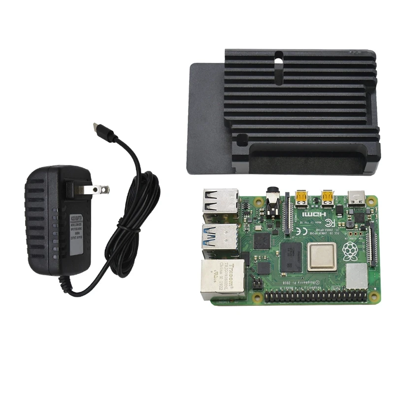 Для Raspberry Pi 4B 2G Оперативная память DIY Kit Поддержка 2,4/5,0 ГГц WI-FI Bluetooth 5,0 с Алюминий CNC сплав защитный чёрный чехол 5V 3A