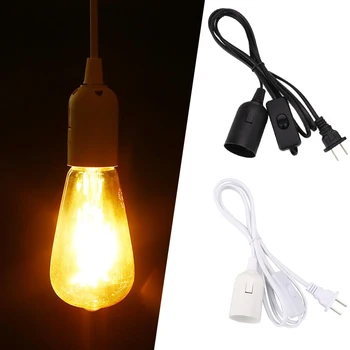 

6 FT Cord E26 E27 Light Bulbs Base Socket Outlet Adapter Switch US Plug