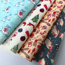 Блестящий тонкий блеск Рождество искусственная кожа ткань Рождественский подарок обертывание Декоративные DIY для луков серьги