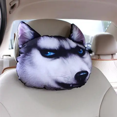 3D подголовник для собаки, подушка для шеи, автомобильное сиденье, подушка для шеи, четыре сезона, общий бутик [пара] - Цвет: Серый