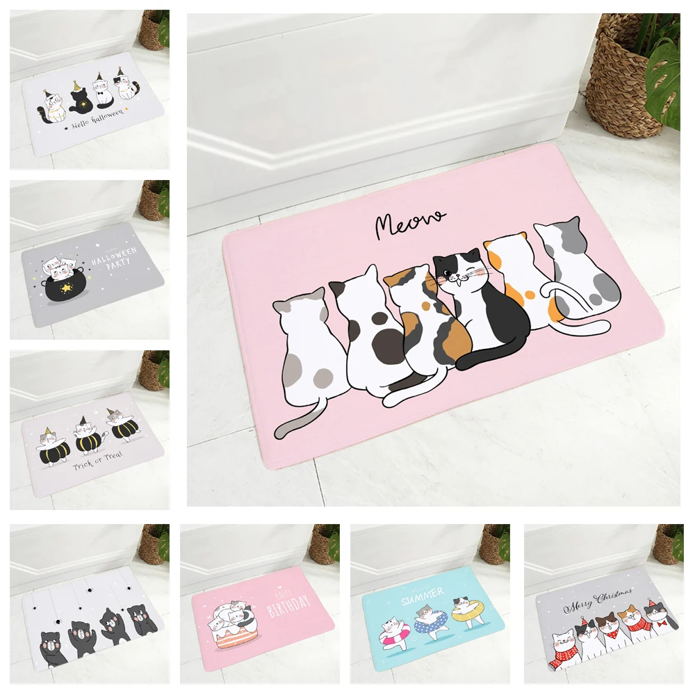 Cute Printed Cat Doormat –