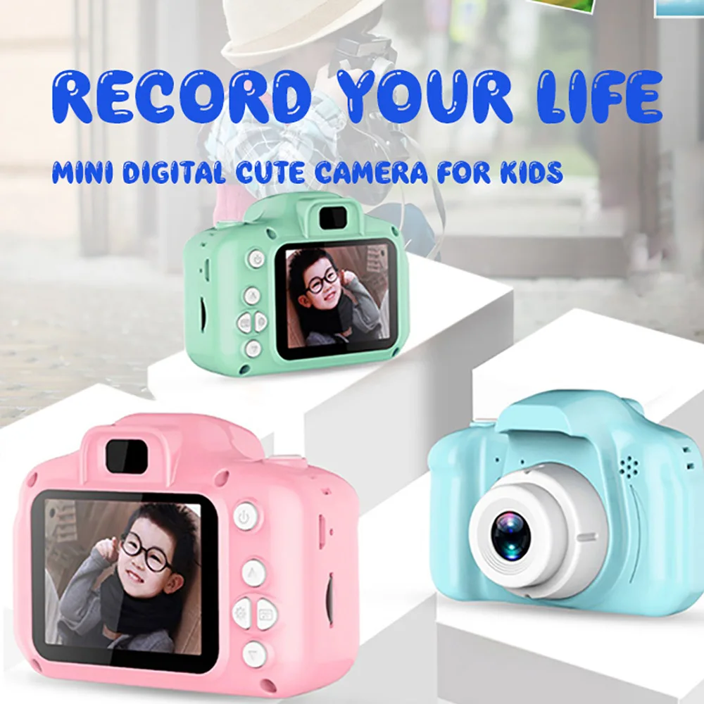 2 Inch HD Screen Chargable Digital Mini Camera Kids Cartoon Cute Camera Toys Outdoor Photography Props for Child Birthday Gift