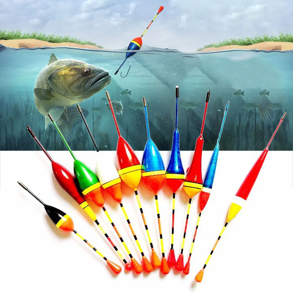 

10Pcs/Lot Fishing Floats Set Fishing Floats Foam Bobbers Mixing Styles Vertical Floats Color Float Buoy For Fishing Accessories