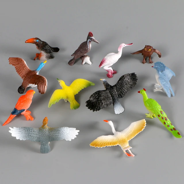 Simulation Animal Model 12pcs Sea Eagle Parrot Turkey Bird Action