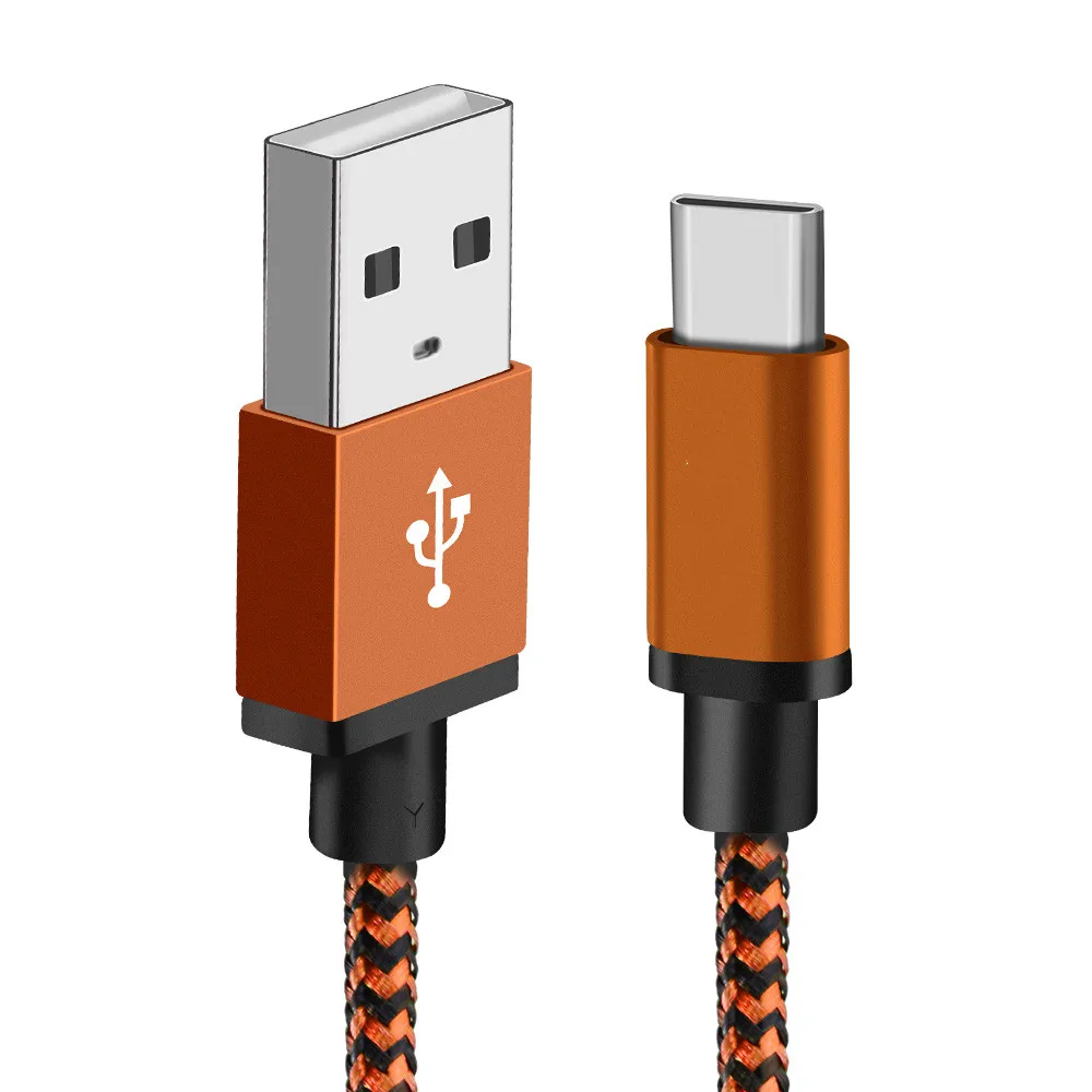 Usb type-C кабель для передачи данных для мобильного телефона samsung S10 huawei P30 Быстрая зарядка type-C зарядный провод USB C кабель для samsung S10 S8 S9 - Цвет: Orange Type C