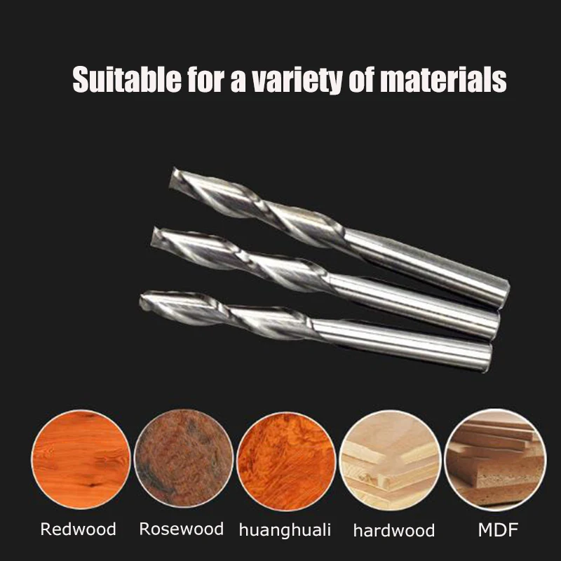 6mm Door Endmill Router Bits Milling Cutter for Wood Carving Thread Mill Cutter Woodwork Tools Tungsten Steel Drill Bits