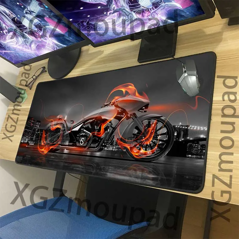 Большой коврик для мыши XGZ Cool мотоциклетный HD с изысканным черным покрытием