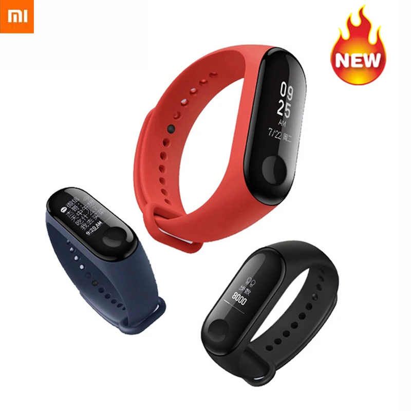 Смарт часы Xiaomi Mi band 3 с oled дисплеем водонепроницаемой сенсорной панелью 50 м