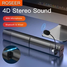 Computer Lautsprecher Abnehmbare Bluetooth Lautsprecher Bar Surround Sound Subwoofer Für Computer PC Laptop USB Verdrahtete Dual Musik Player