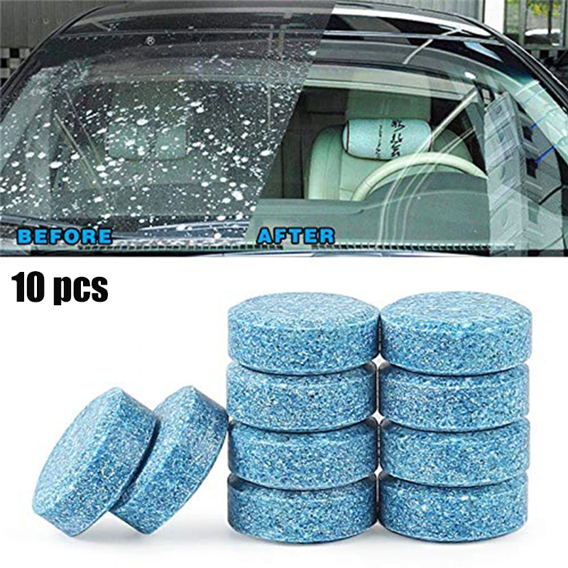 

10Pcs Car Solid Cleaner Concentrated Effervescent Tablets Glass Water Window Windshield Solid Washer Household Detergent