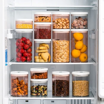 

Kitchen Storage Rank For Food Grain Multigrain Sealed Tank Storage Box Transparent Plastic Moisture-Proof Storage Tank Case