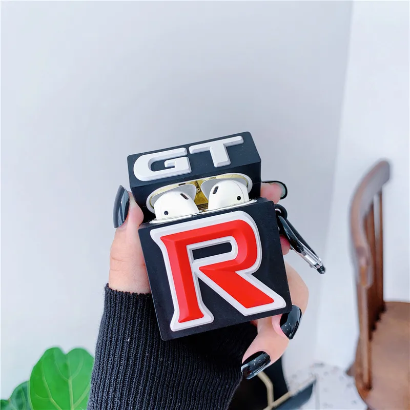 For AirPod 2 Case 3D Sports Cartoon Soft Silicone Earphone Cases For Apple Airpods Case Cute Cover Funda For GTR Car Accessories