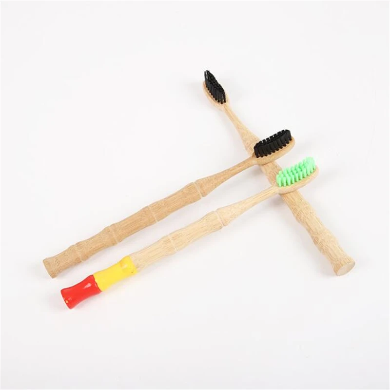 Бамбуковая зубная щетка с древесным углем, экологически чистая деревянная ручка, портативная зубная щетка для путешествий, зубная щетка для ухода за полостью рта, Прямая поставка