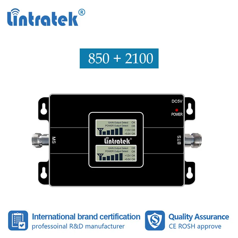 Lintratek 2G GSM CDMA 850 3G 2100 mhz WCDMA UMTS MHz двухдиапазонный усилитель сигнала сотового