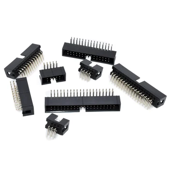 

10PCS DC3 6P 8P 10P 14P 16P 20P 26P 30P 34P 40P 50P 2.54mm Socket Header Connector ISP Male Double-spaced Right Angle IDC JTAG