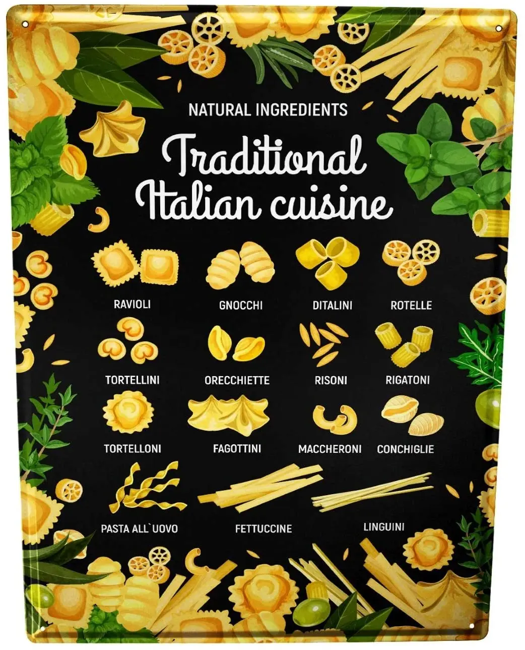 

Plato de hojalata para comida, restaurante, Pasta, hierbas italianos, desde 2004