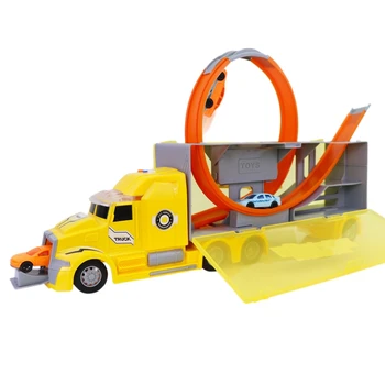 

WENYI Inertia Simulation Assembled Double Track Truck Swivel 360 Degrees Children Educational Toy Car