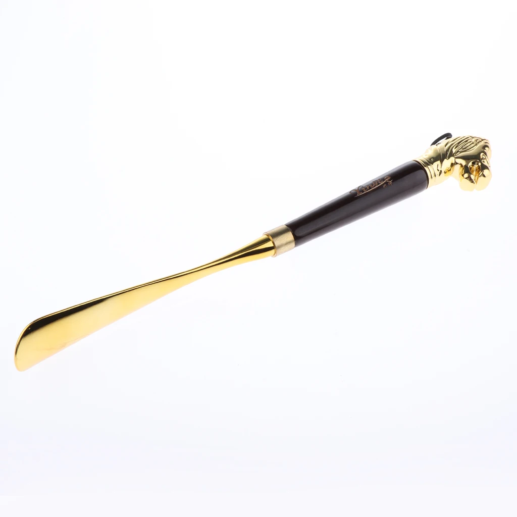 Metal Shoe Spoon Home 12.60inch Alloy Long Handle Shoe Horn Shoehorn Flexible Mobility Aid Stick Gold Color shoe Lifter