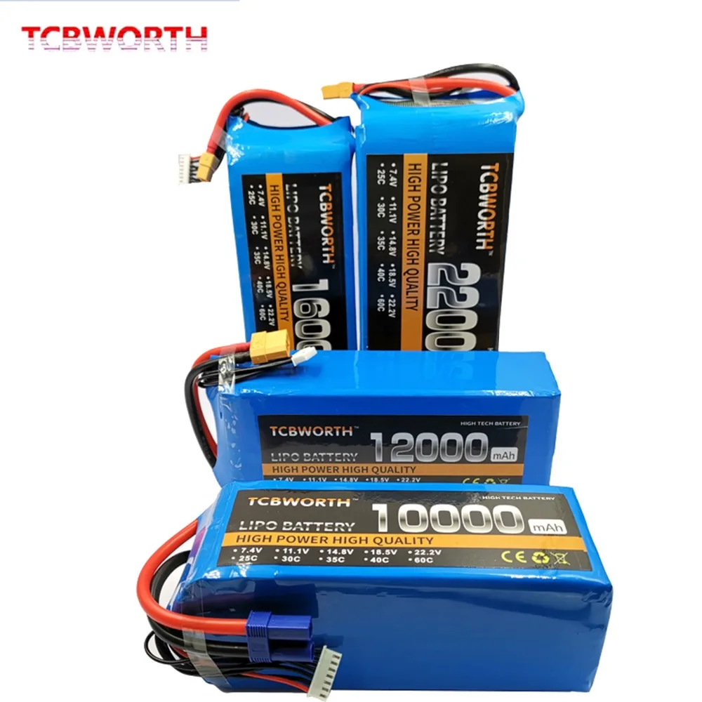 Радиоуправляемый 6S LiPo аккумулятор 22,2 V 12000mAh 25C для радиоуправляемый самолет, Квадрокоптер, батарея для вертолета LiPo 12Ah AKKU TCBWORTH