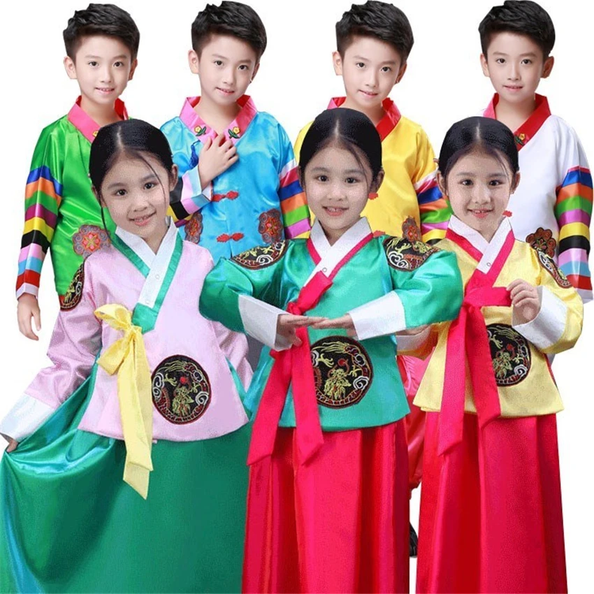 Модная детская одежда в Корейском стиле; традиционные костюмы для мальчиков и девочек; вечерние костюмы с вышивкой в восточном стиле