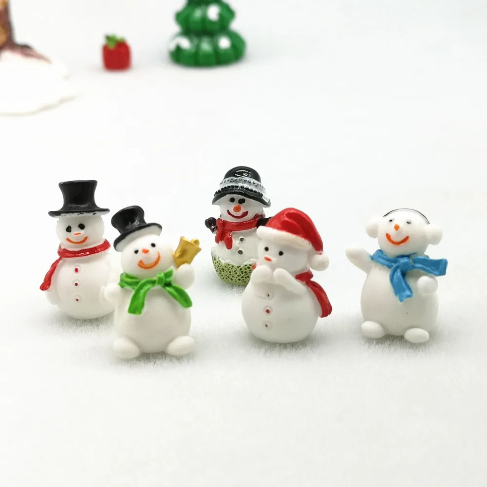 Santa Claus Snowman Christmas Figurine Model Bonsai Garden Fairy Decor Glass DIY Accessories Home Decoration Miniature Craft 5pc ornament crafts miniature figurines miniature ornament