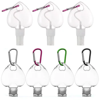 

5/10pcs 50ml Heart Shaped Refillable Bottles with Hook Disinfectant Hand Sanitizer Bottles with Hook Wash-Free Hand Sanitizer