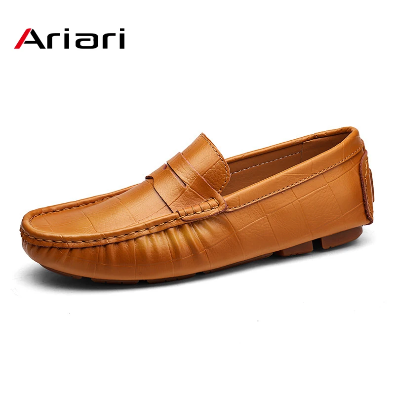 

Genuine Leather Loafers Male Flats Casual Shoes Slip on Flats Men Moccasin Driving Footwear for Men Drop Shipping
