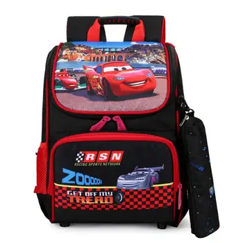 

Disney Boys 95 Cars Primary Backpacks Orthopedic Kids School Bags Waterproof Knapsack Grade 1-3-5 Students Book Satchels