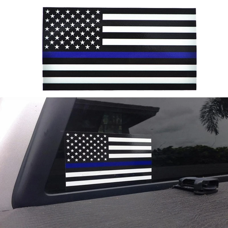 

DAWASARU Police Thin Blue Line American Flag Vinyl Decal Car Sticker Decoration Fashion Personalized Car Sticker 11CM * 6CM