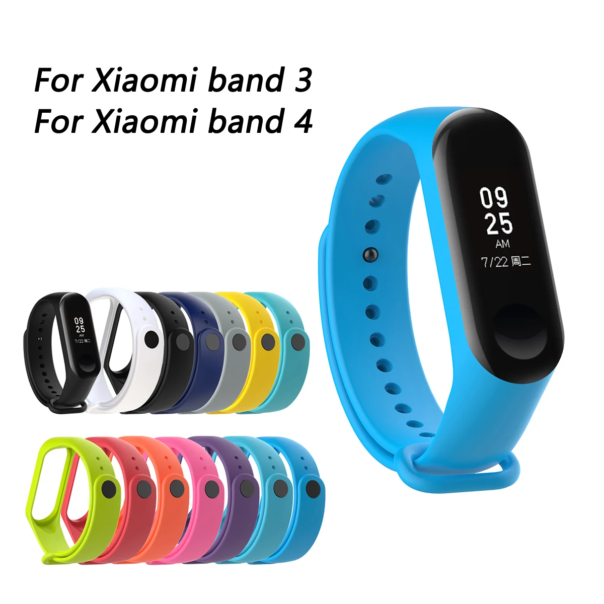 Для Xiaomi Mi Band 4/Band 3 универсальный Гладкий силиконовый ремешок спортивный ремень