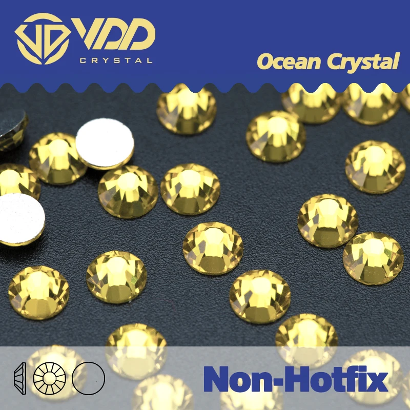 VDD 005 Citrin-Kristall-Applikation, Strass, nicht Hotfix, Edelstein-Strasssteine für Kleidung, Strass, Nägel, Zubehör