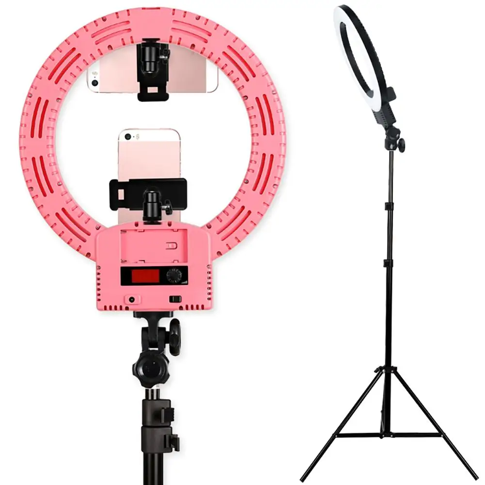 

12" Thin LED Ring Lights And 2 Meter Light Stand Pink Household US Plug Photo Studio Accessories